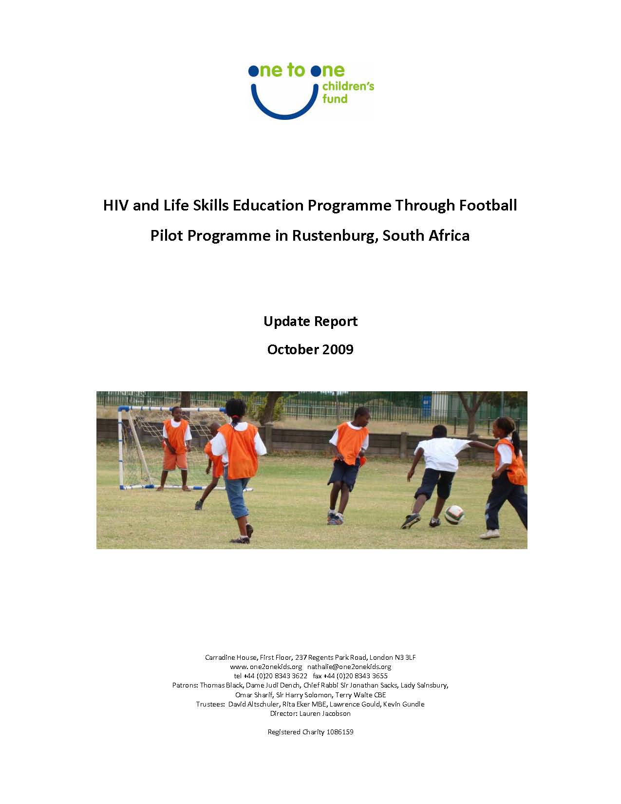 HIV and life skills education programme through football pilot