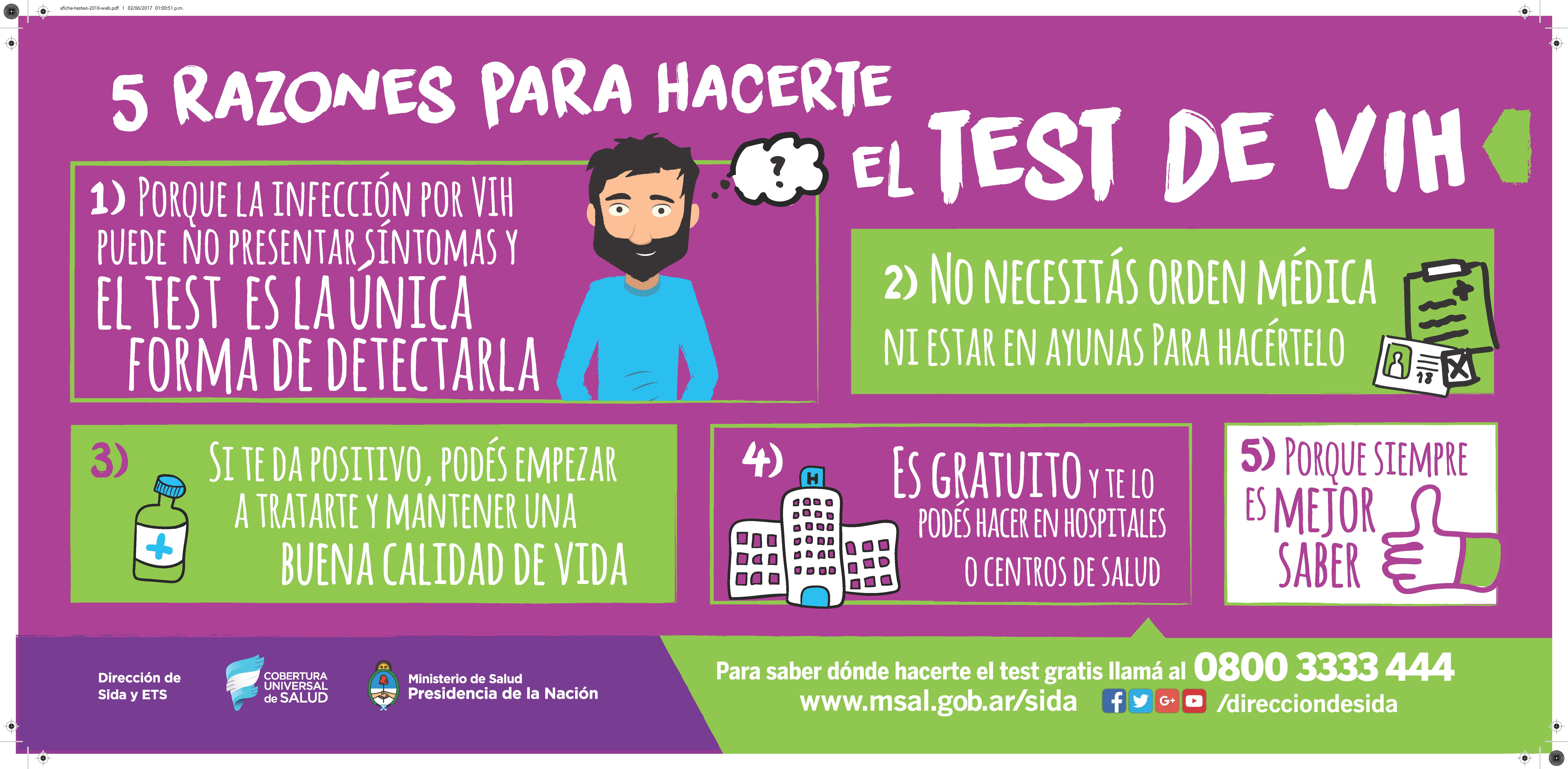 5 razones para hacerte el test de VIH. SIDA STUDI