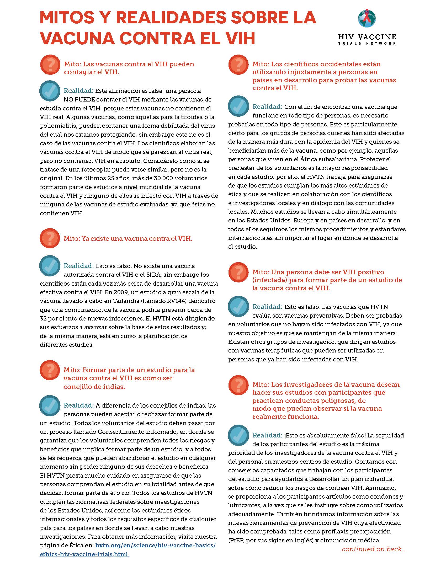 Mitos y realidades sobre la vacuna contra el VIH. SIDA STUDI
